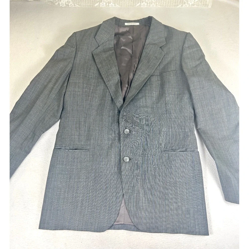 Yves Saint Laurent Blazer Mens L Grey Pinstripe Vintage French Wool Jacket